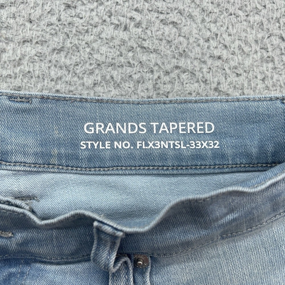 Mugsy Grands Jeans Mens 33x30 Tapered Blue Stretch Denim Light Wash - Picture 7 of 12